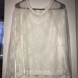 White lace sweater shirt